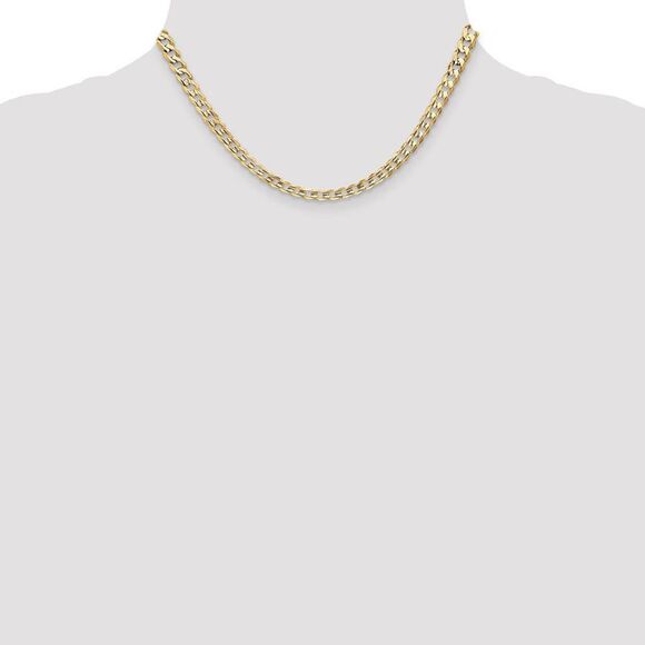 5.25mm, 14k Yellow Gold, Open Concave Curb Chain Necklace, 16 Inch - Picture 2 of 8